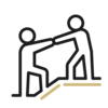 One person pulling up another person