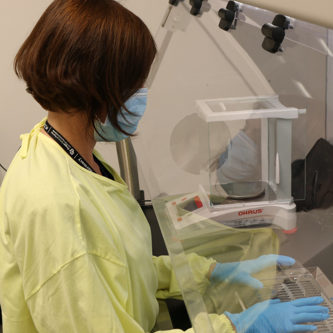 Woman looking at bottles