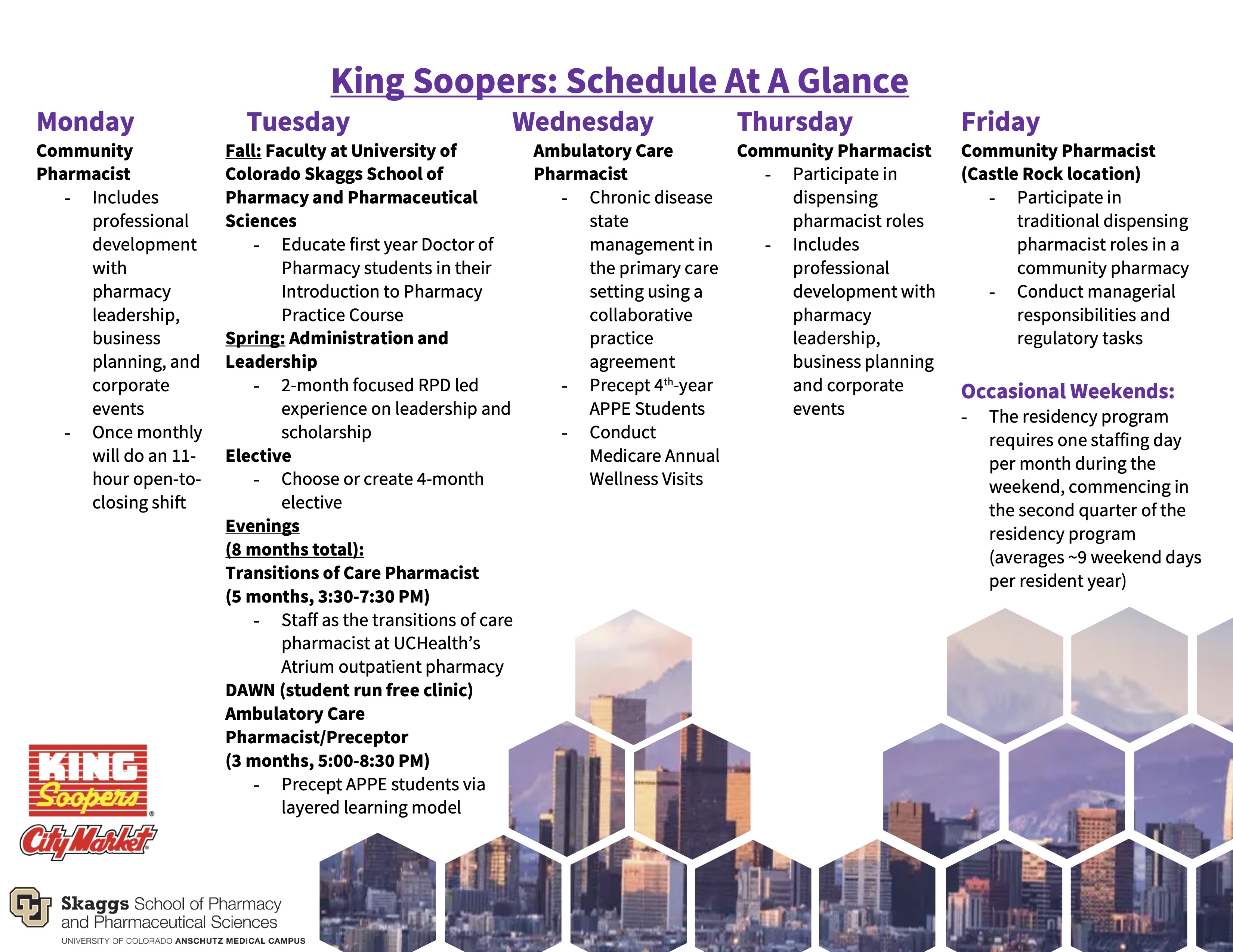 King Soopers Schedule at a glance