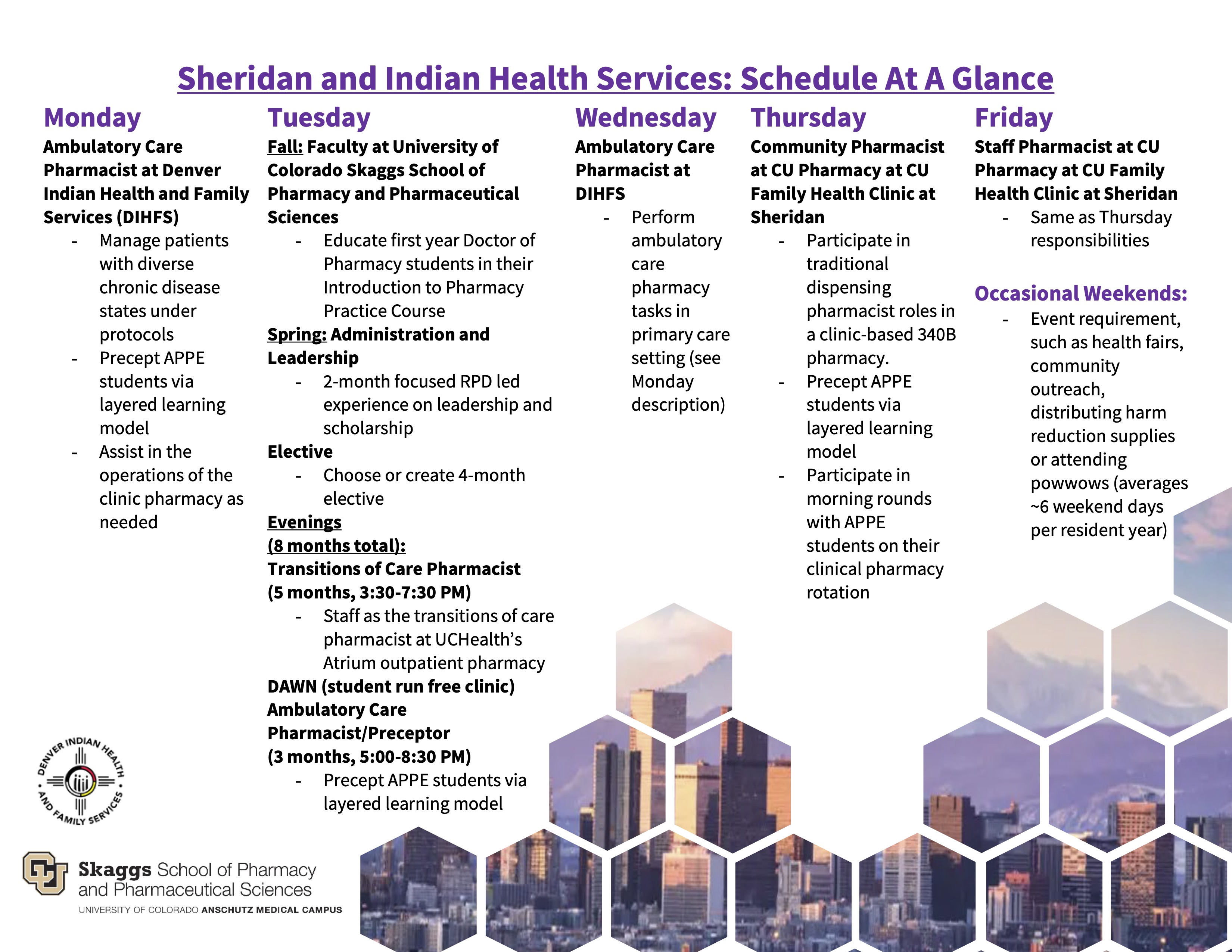 Sheridan and Indian Health Service Schedule