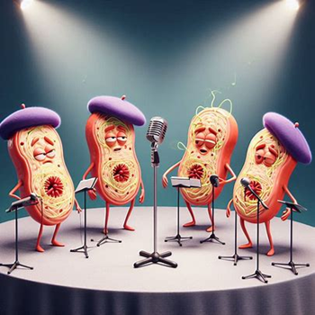 Mitochondria singing on a stage