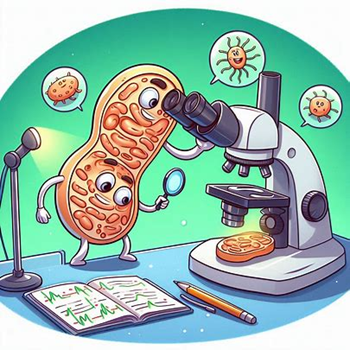 Mitochondria looking in microscope